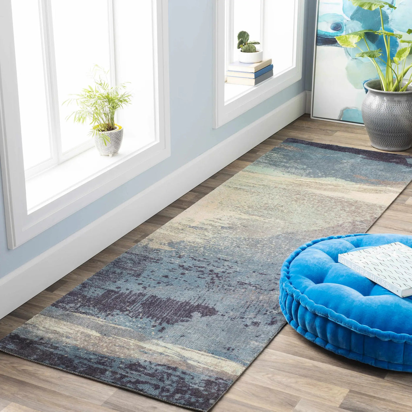 Alvaton Abstract Blue Rug by Boutique Rugs