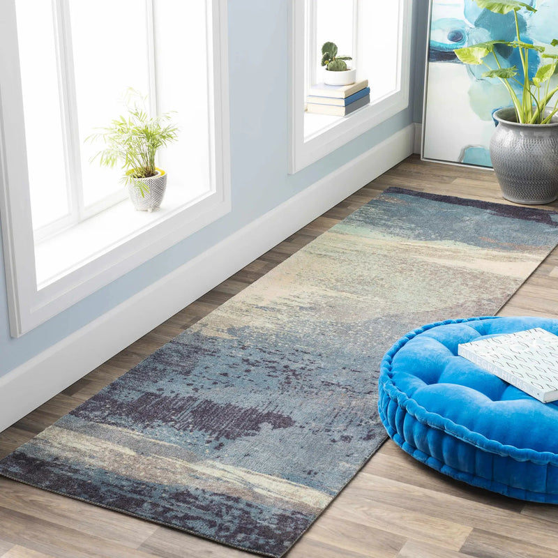 Alvaton Abstract Blue Rug by Boutique Rugs