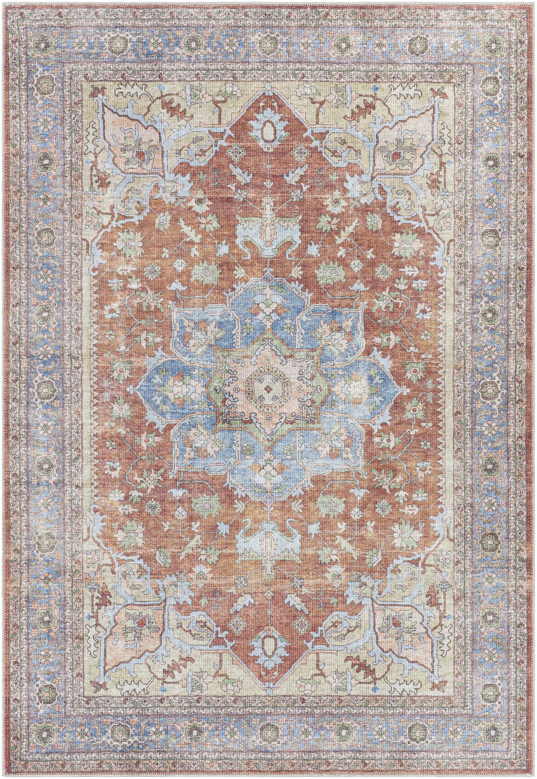 Brown Bagamanoc Medallion Washable Area Rug by Hauteloom
