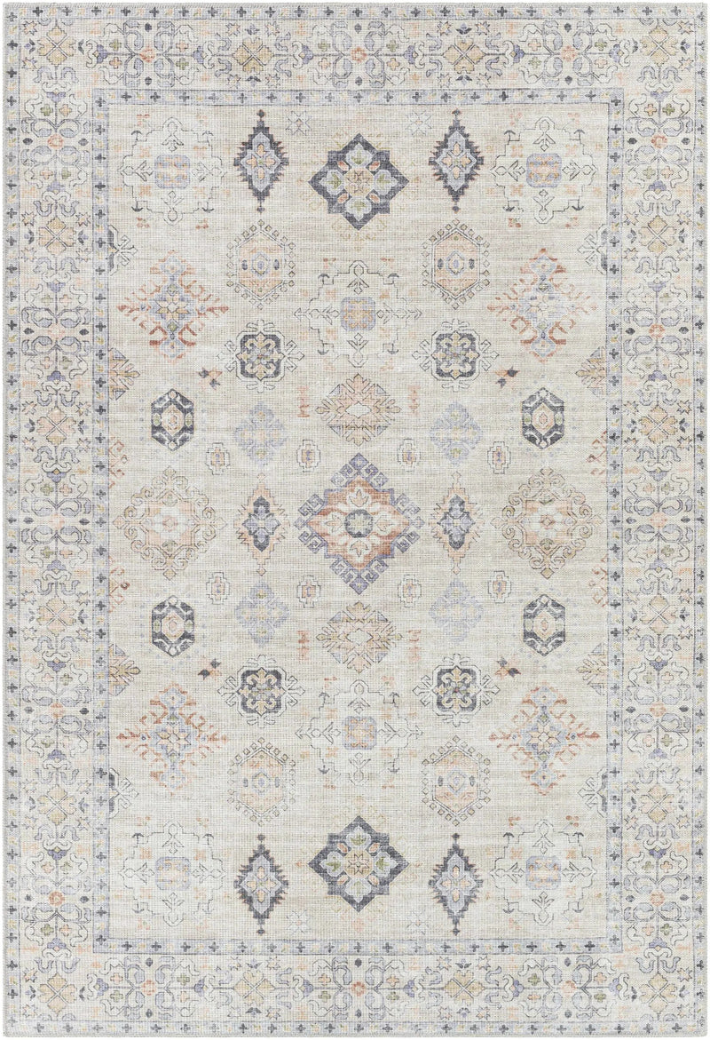 Beige Beckett Vintage Washable Area Rug by Hauteloom
