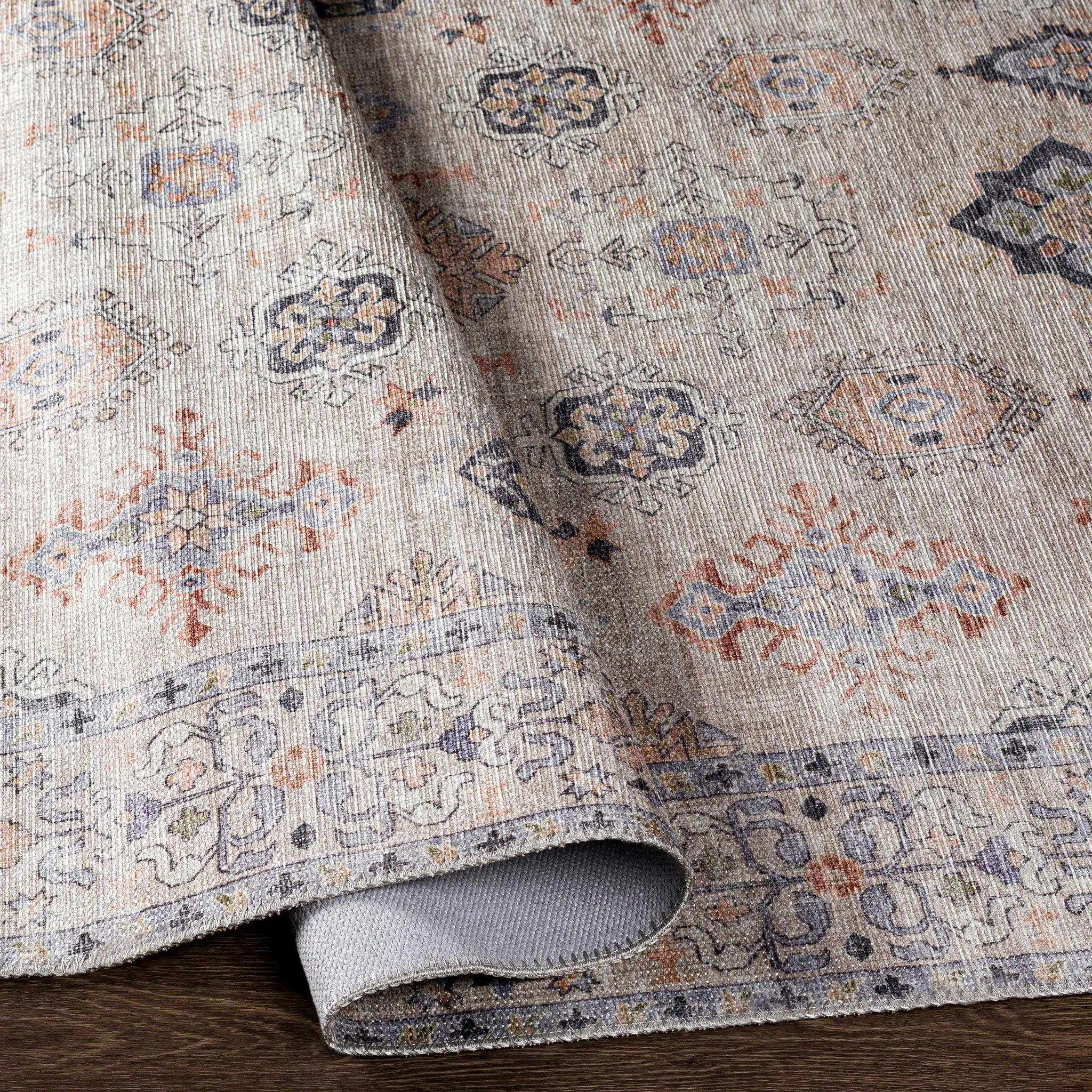 Beige Beckett Vintage Washable Area Rug by Hauteloom