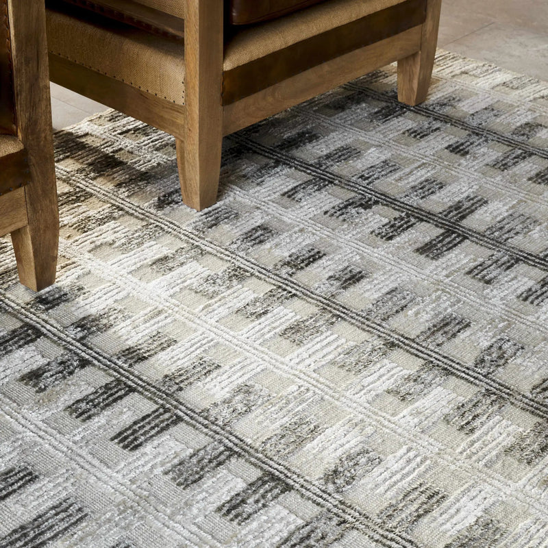 Aldis Grey Plush Textured Washable Rug - Clearance by Boutique Rugs