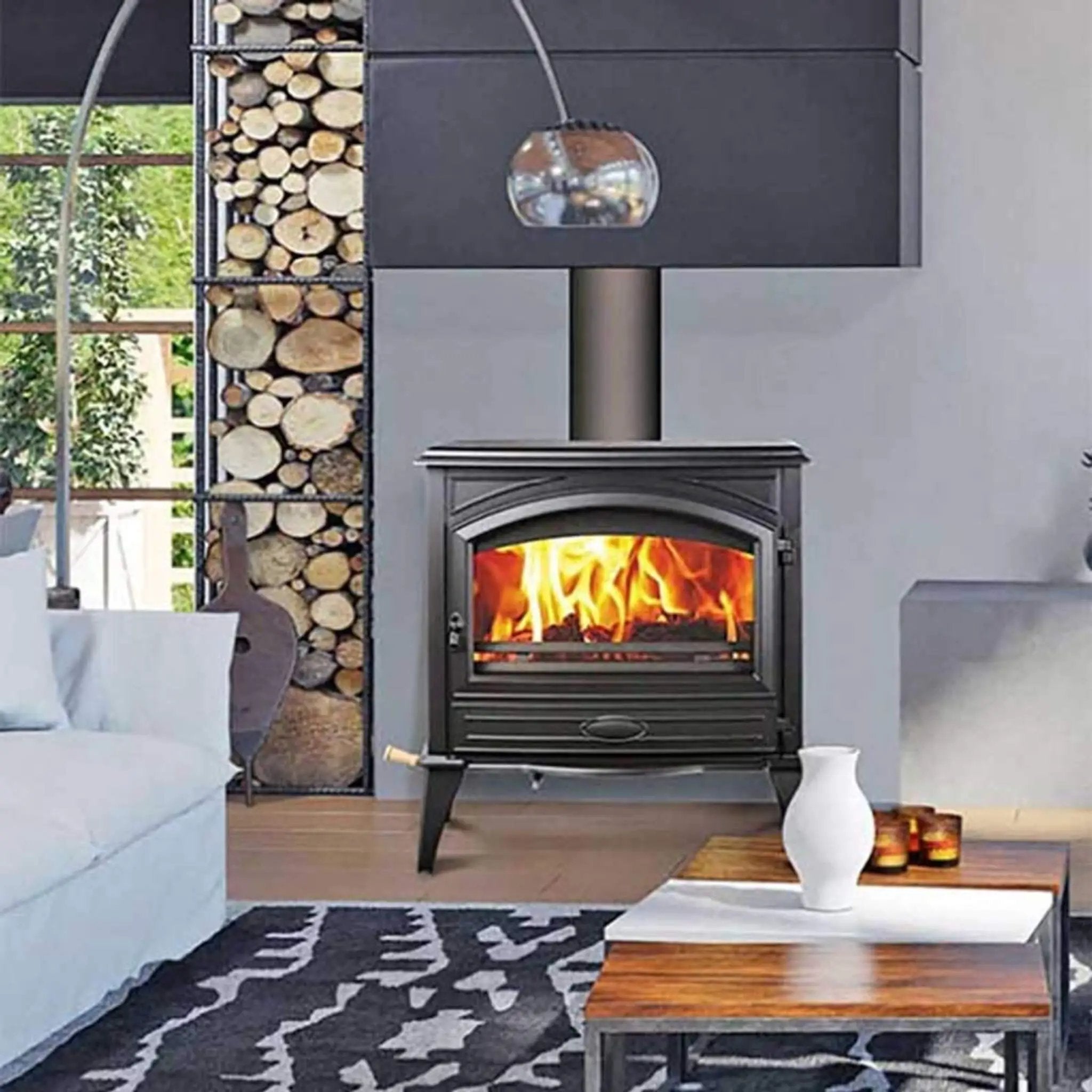 Amantii Lynwood Wood Burning Cast Iron Stove Fireplace [LYNWOOD-W76] (SAK25618) by SAKSBY WHOLESALE