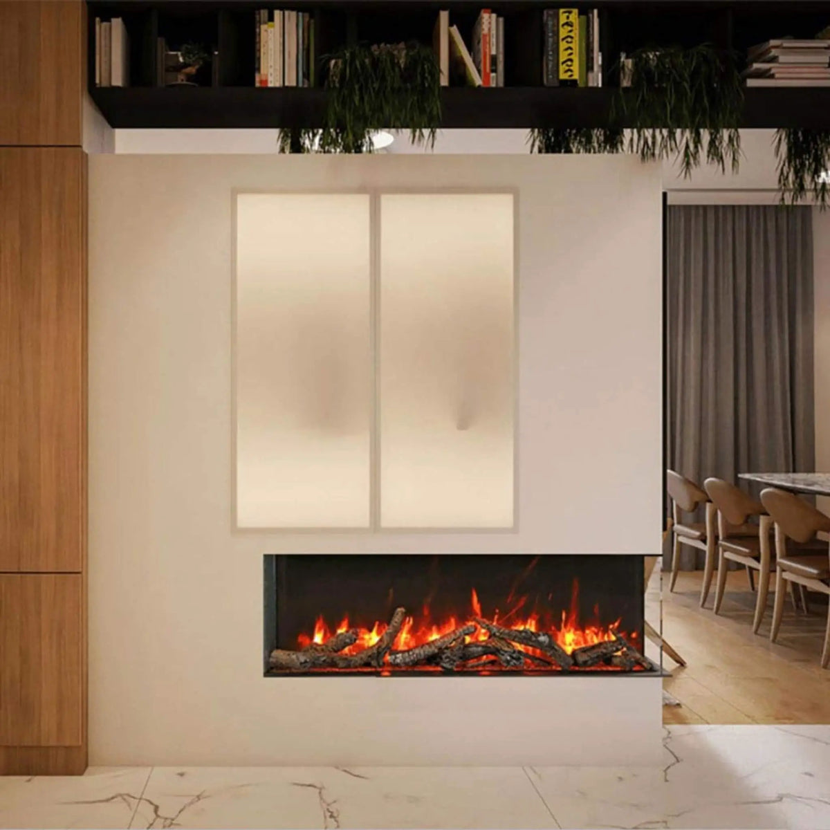 Amantii Tru-View Slim Smart 3-Sided Built-In Electric Fireplace [50/60-TRV-SLIM] (SAK28645) by SAKSBY WHOLESALE