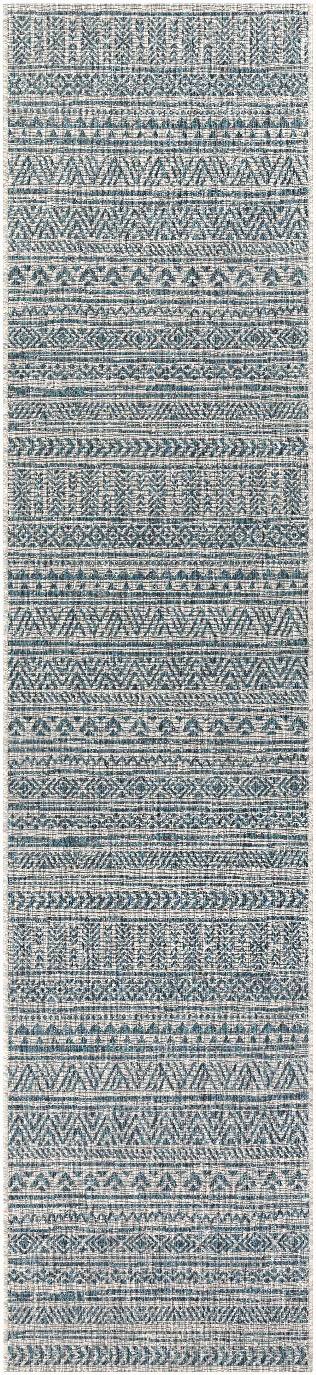 Novato Aqua All Over Pattern Performance Outdoor Rug by Boutique Rugs
