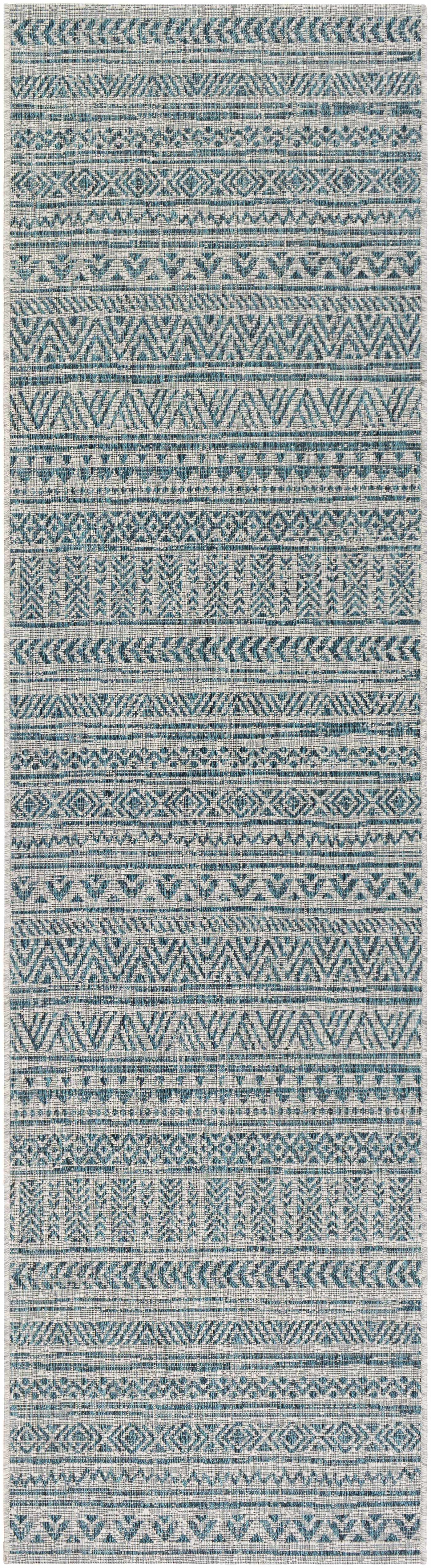 Novato Aqua All Over Pattern Performance Outdoor Rug by Boutique Rugs