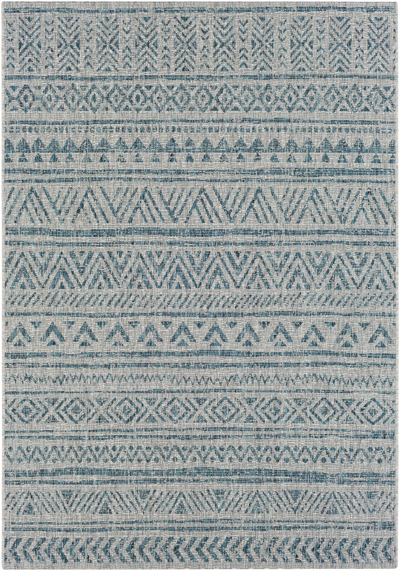 Novato Aqua All Over Pattern Performance Outdoor Rug by Boutique Rugs