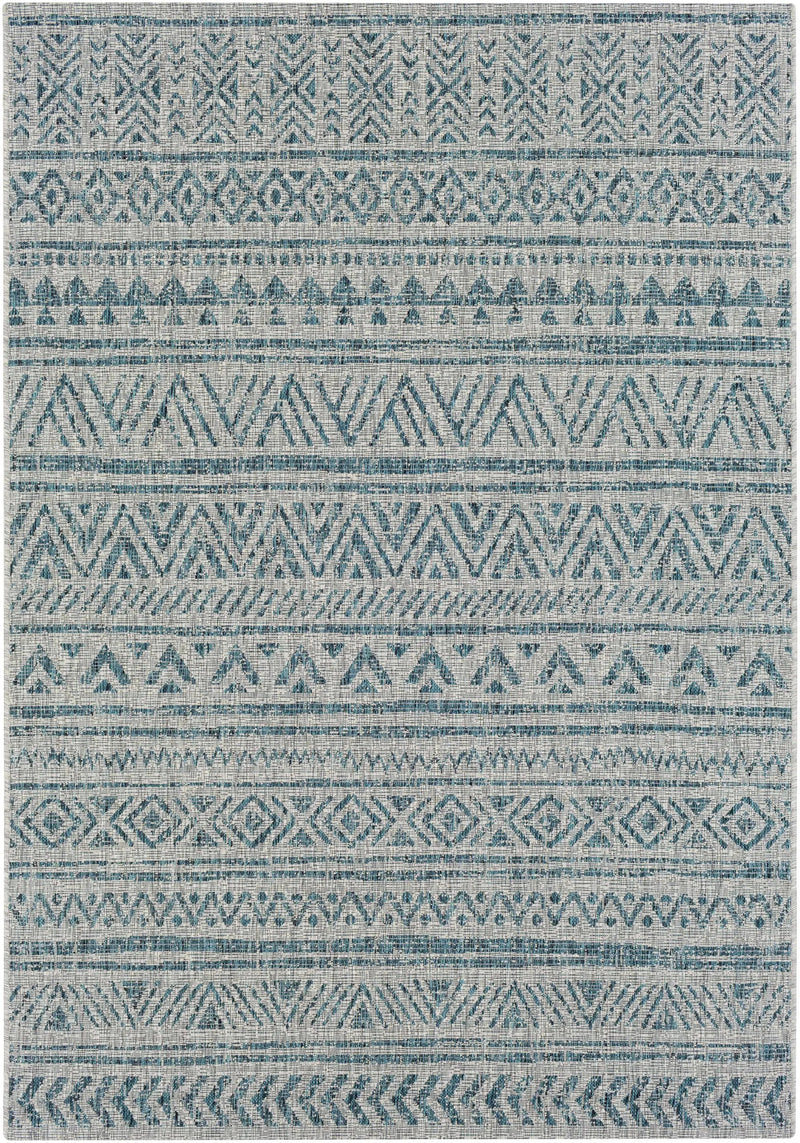 Novato Aqua All Over Pattern Performance Outdoor Rug by Boutique Rugs