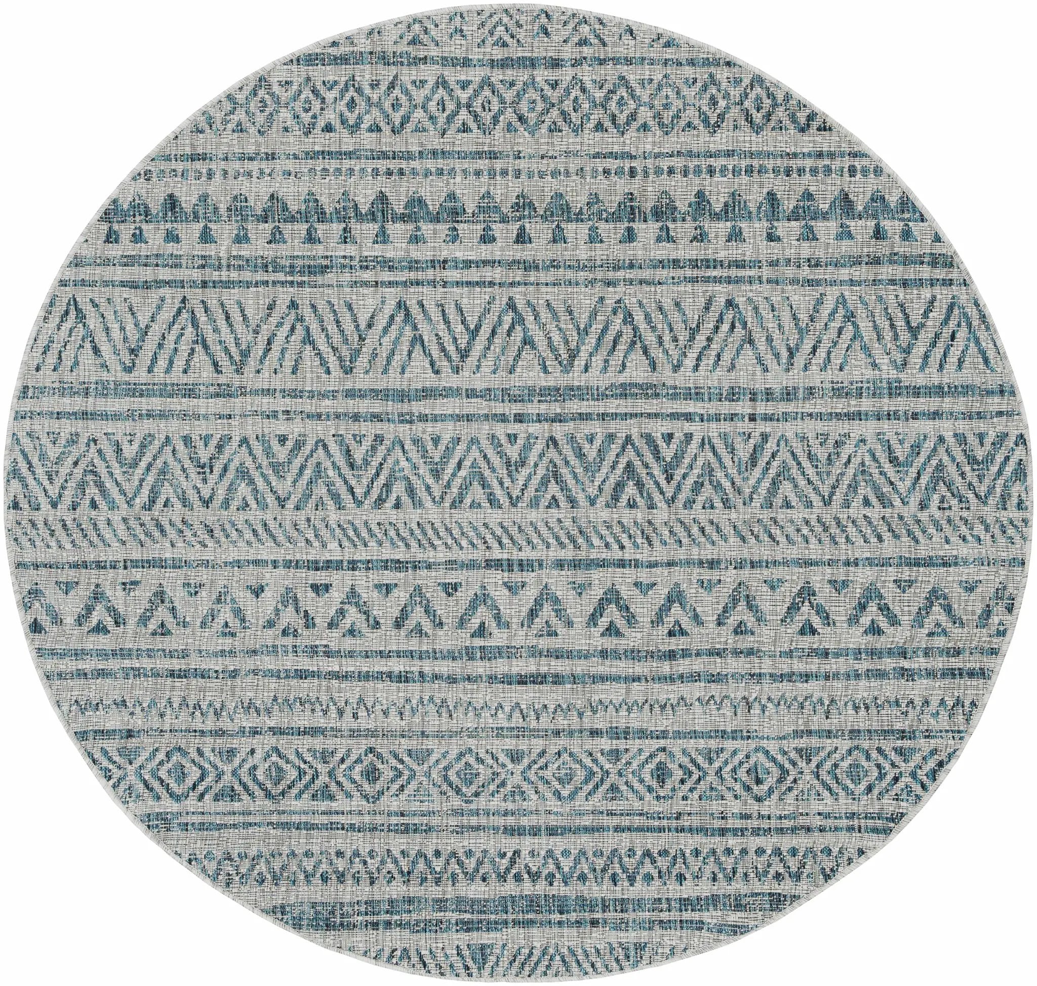 Novato Aqua All Over Pattern Performance Outdoor Rug by Boutique Rugs