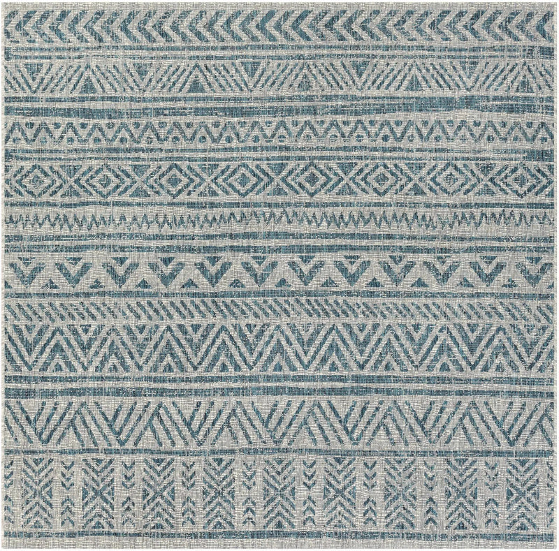 Novato Aqua All Over Pattern Performance Outdoor Rug by Boutique Rugs