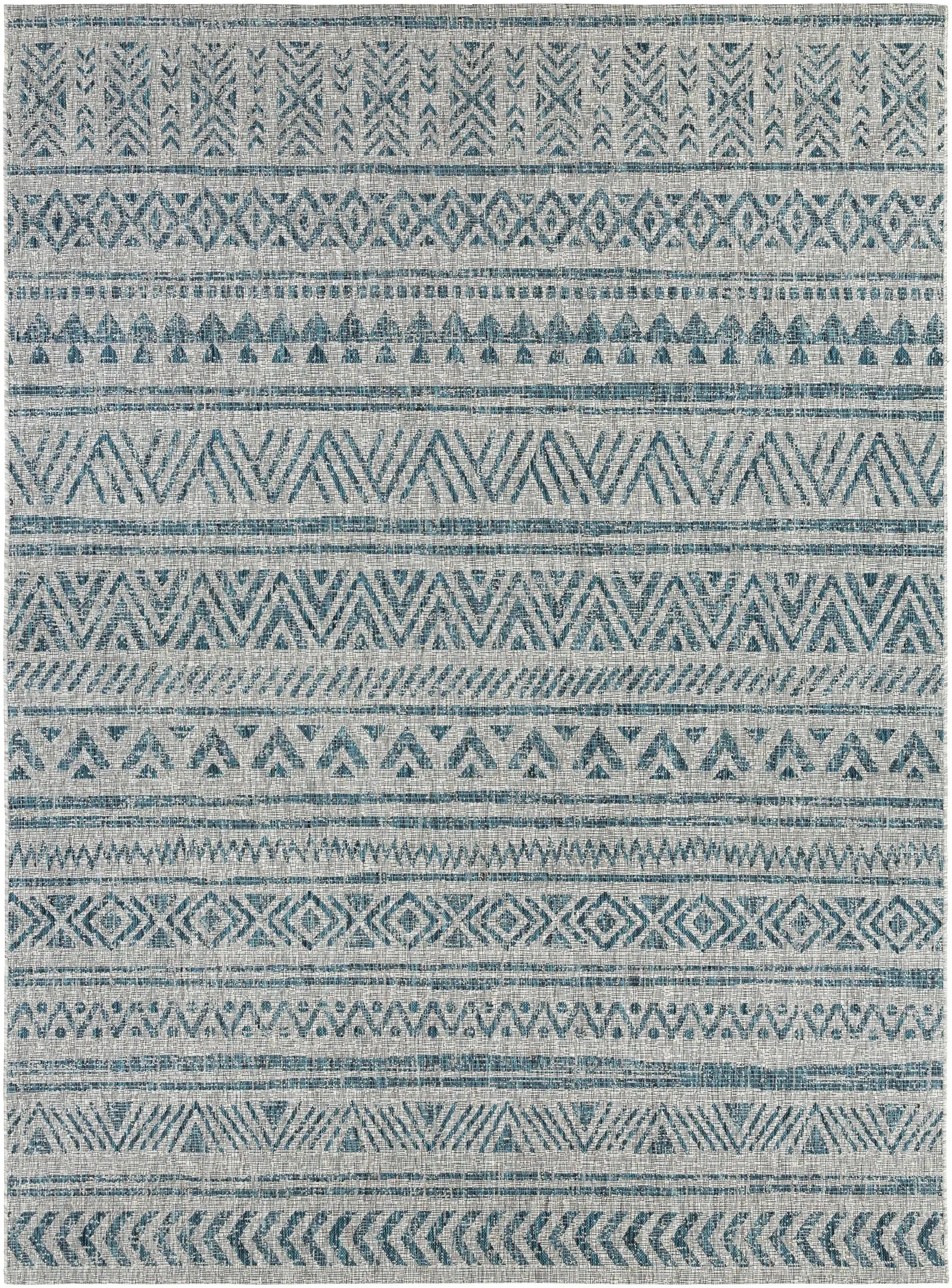 Novato Aqua All Over Pattern Performance Outdoor Rug by Boutique Rugs
