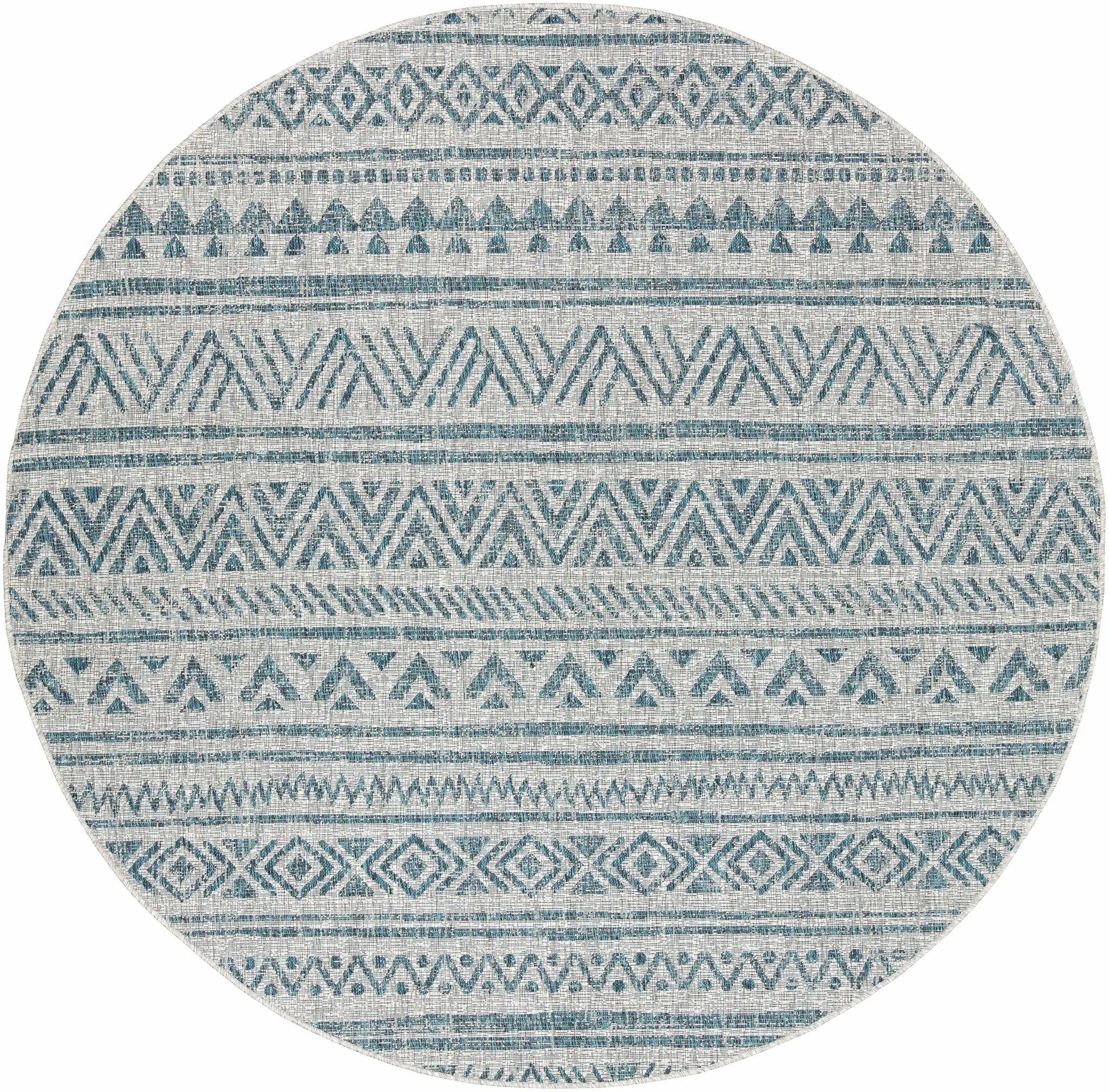 Novato Aqua All Over Pattern Performance Outdoor Rug by Boutique Rugs