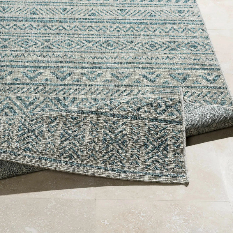 Novato Aqua All Over Pattern Performance Outdoor Rug by Boutique Rugs