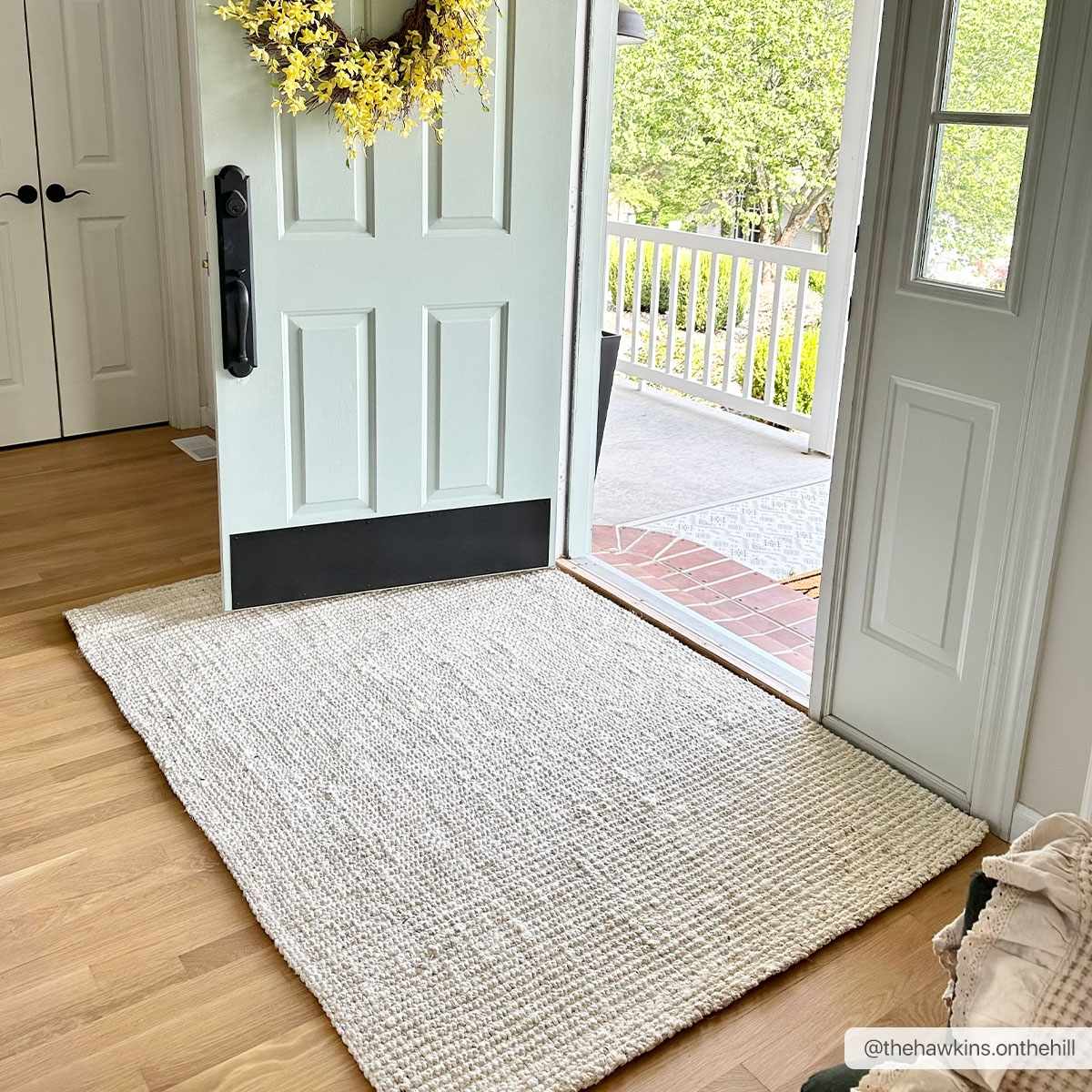 Ambel Cream Jute Rug by Boutique Rugs