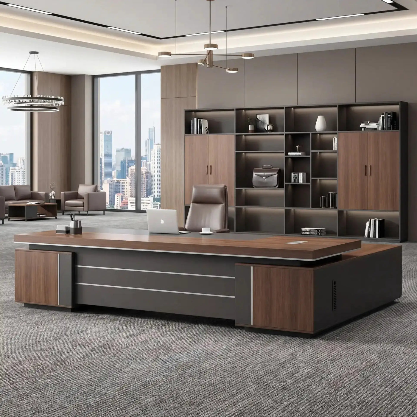 August · Modern Executive L-Shaped Desk by Arc Grove