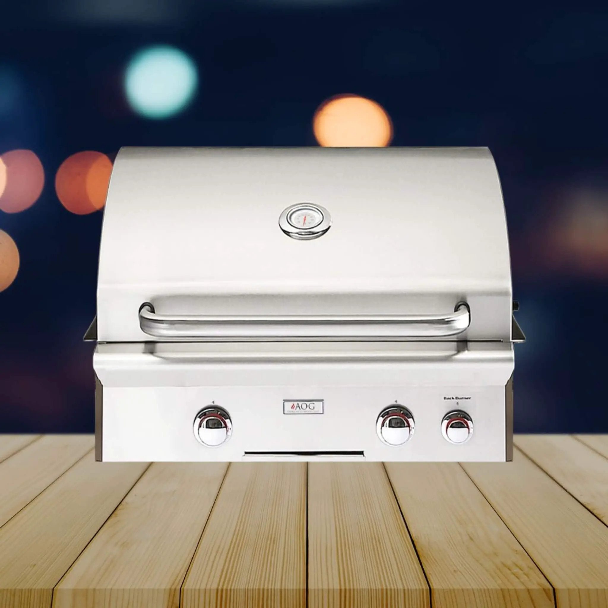 American Outdoor Grill T-Series 24-Inch 2-Burner Built-In Natural Gas Grill W/ Rotisserie Kit [24NBT] (SAK65205) by SAKSBY WHOLESALE