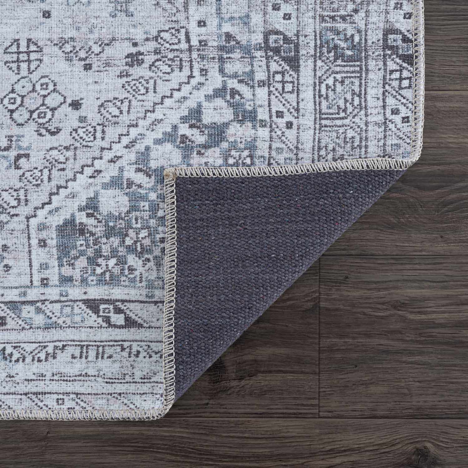 Barny Gray Denim Washable Rug - Clearance by Boutique Rugs