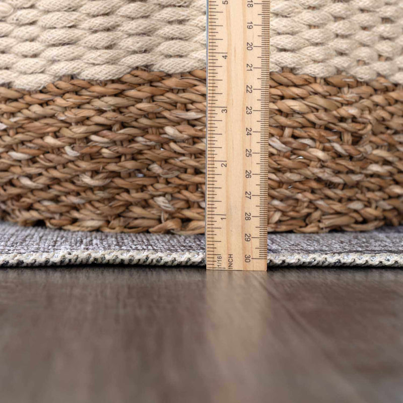 Barny Gray Denim Washable Rug - Clearance by Boutique Rugs