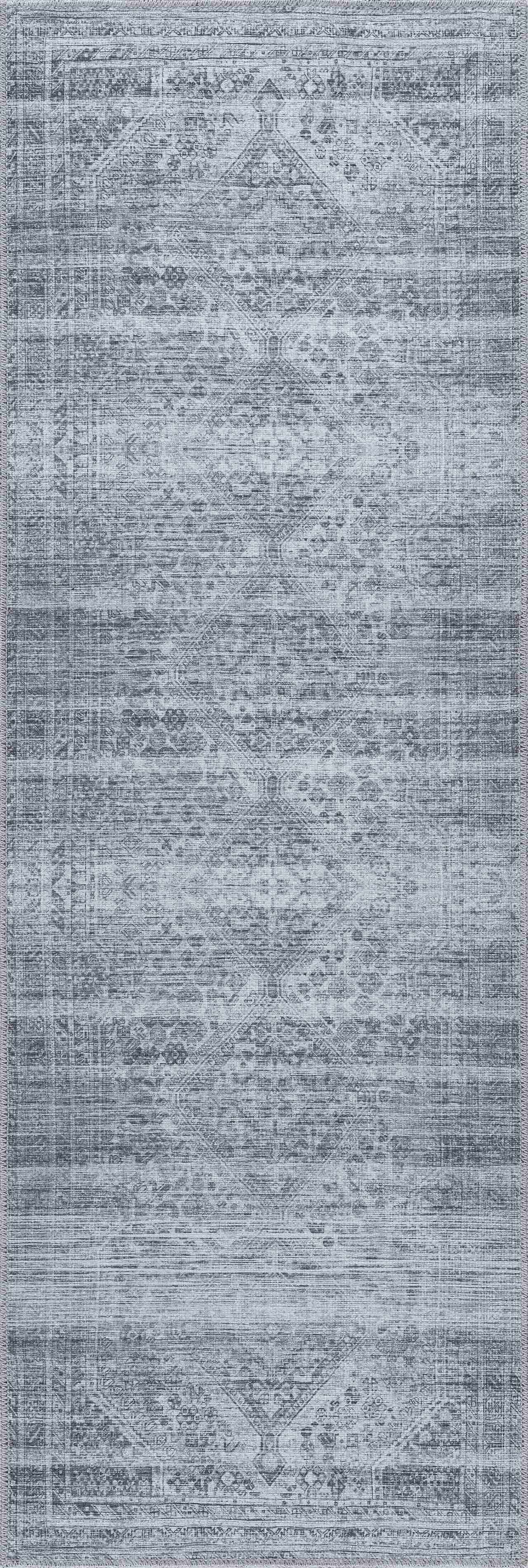 Barny Gray Blue Washable Rug - Clearance by Boutique Rugs