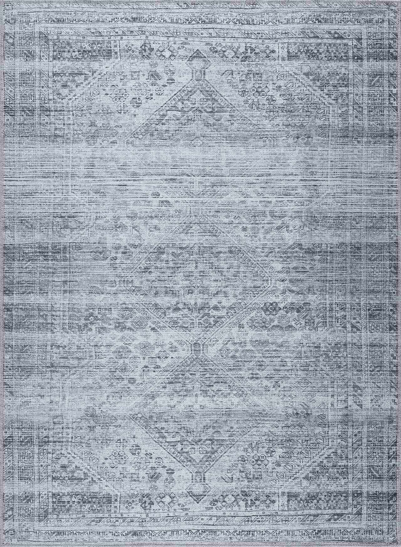 Barny Gray Blue Washable Rug - Clearance by Boutique Rugs