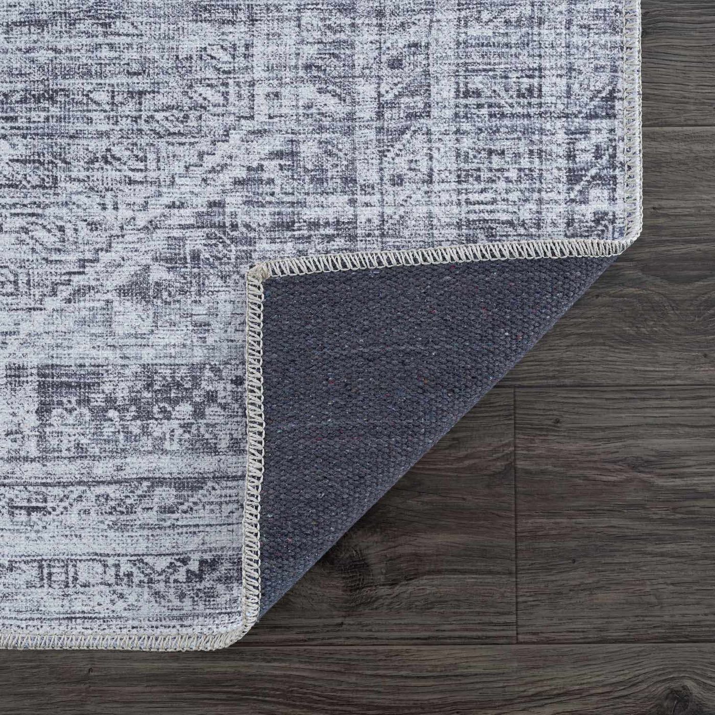 Barny Gray Blue Washable Rug - Clearance by Boutique Rugs