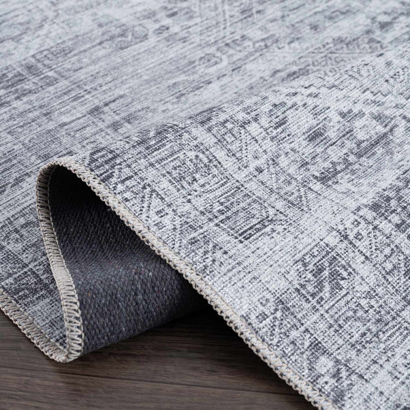 Barny Gray Blue Washable Rug - Clearance by Boutique Rugs
