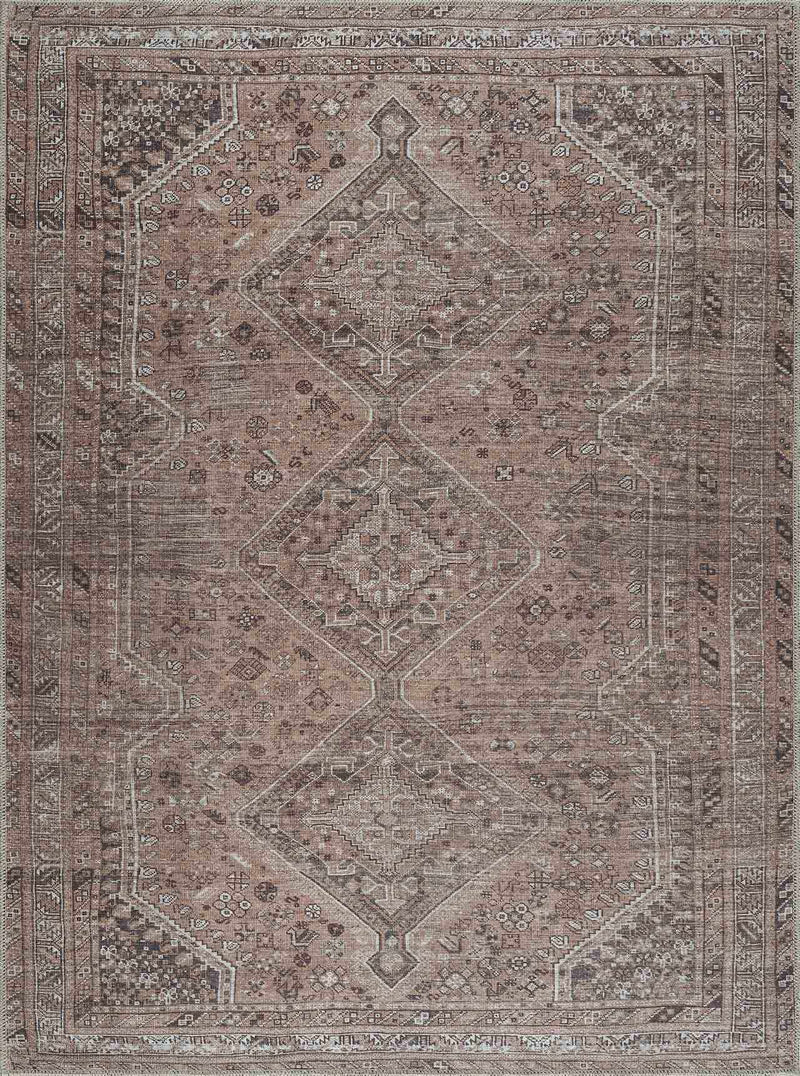 Barny Brown Flat Pile Washable Rug - Clearance by Boutique Rugs
