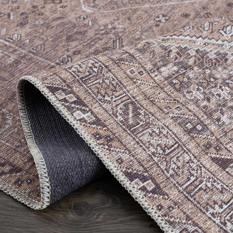 Barny Brown Flat Pile Washable Rug - Clearance by Boutique Rugs