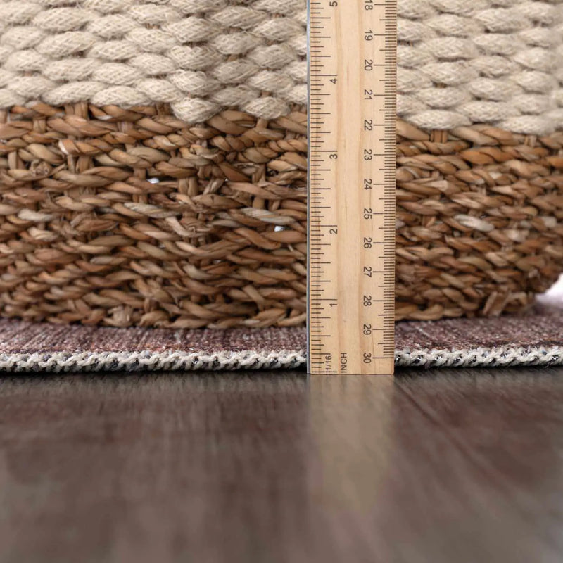 Barny Brown Flat Pile Washable Rug - Clearance by Boutique Rugs