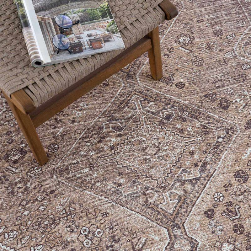 Barny Brown Flat Pile Washable Rug - Clearance by Boutique Rugs