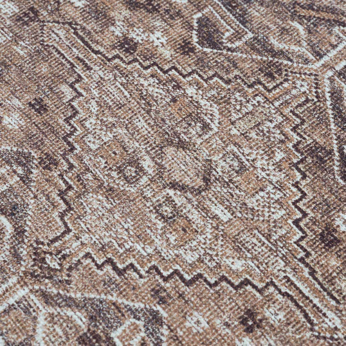 Barny Brown Flat Pile Washable Rug - Clearance by Boutique Rugs