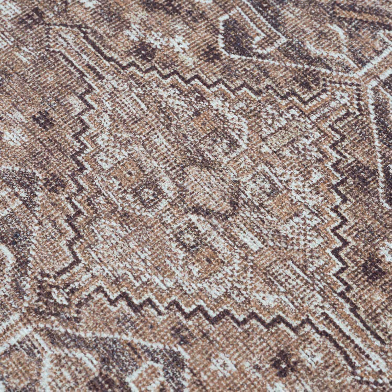 Barny Brown Flat Pile Washable Rug - Clearance by Boutique Rugs