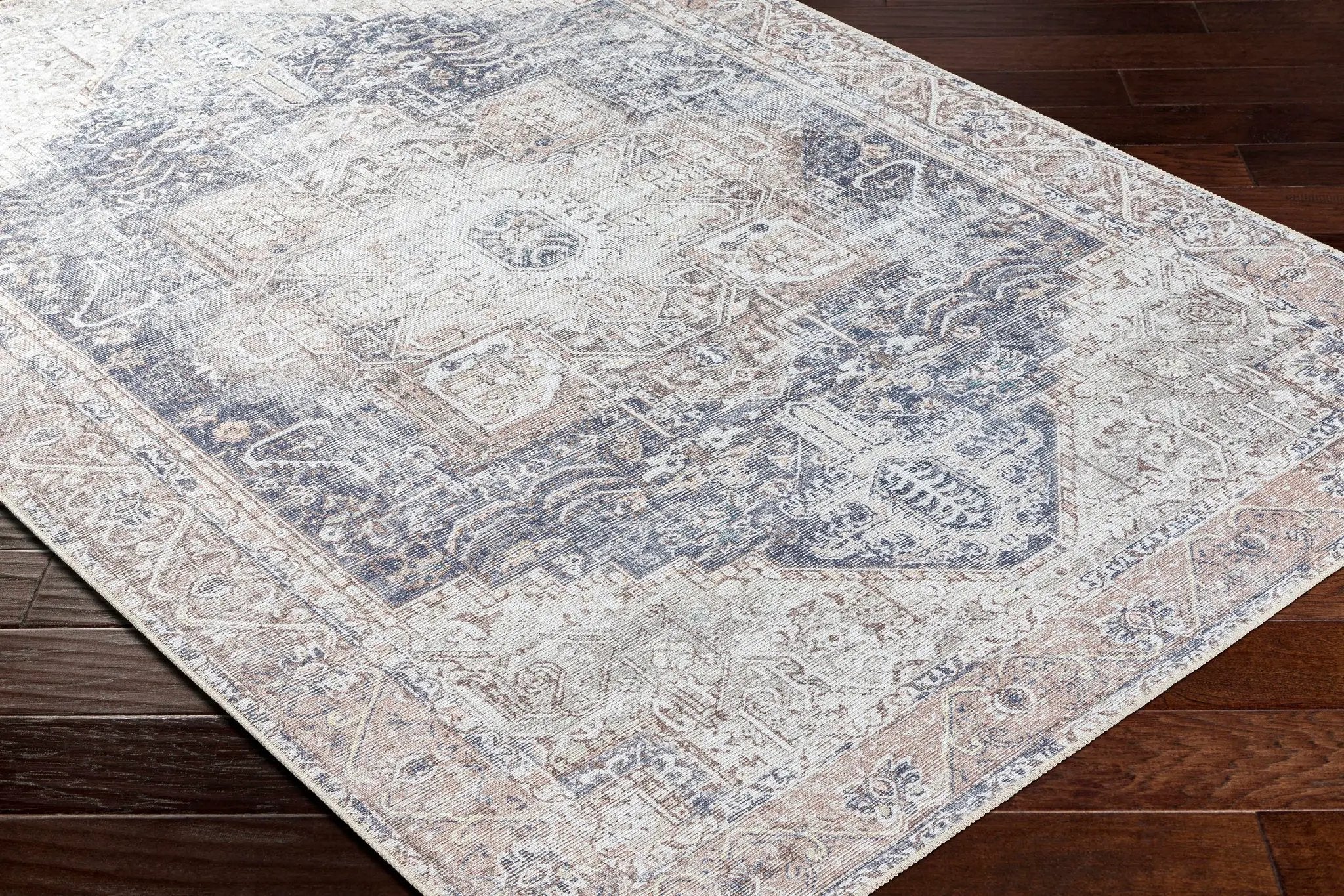 Beige Rosman Washable Area Rug by Hauteloom