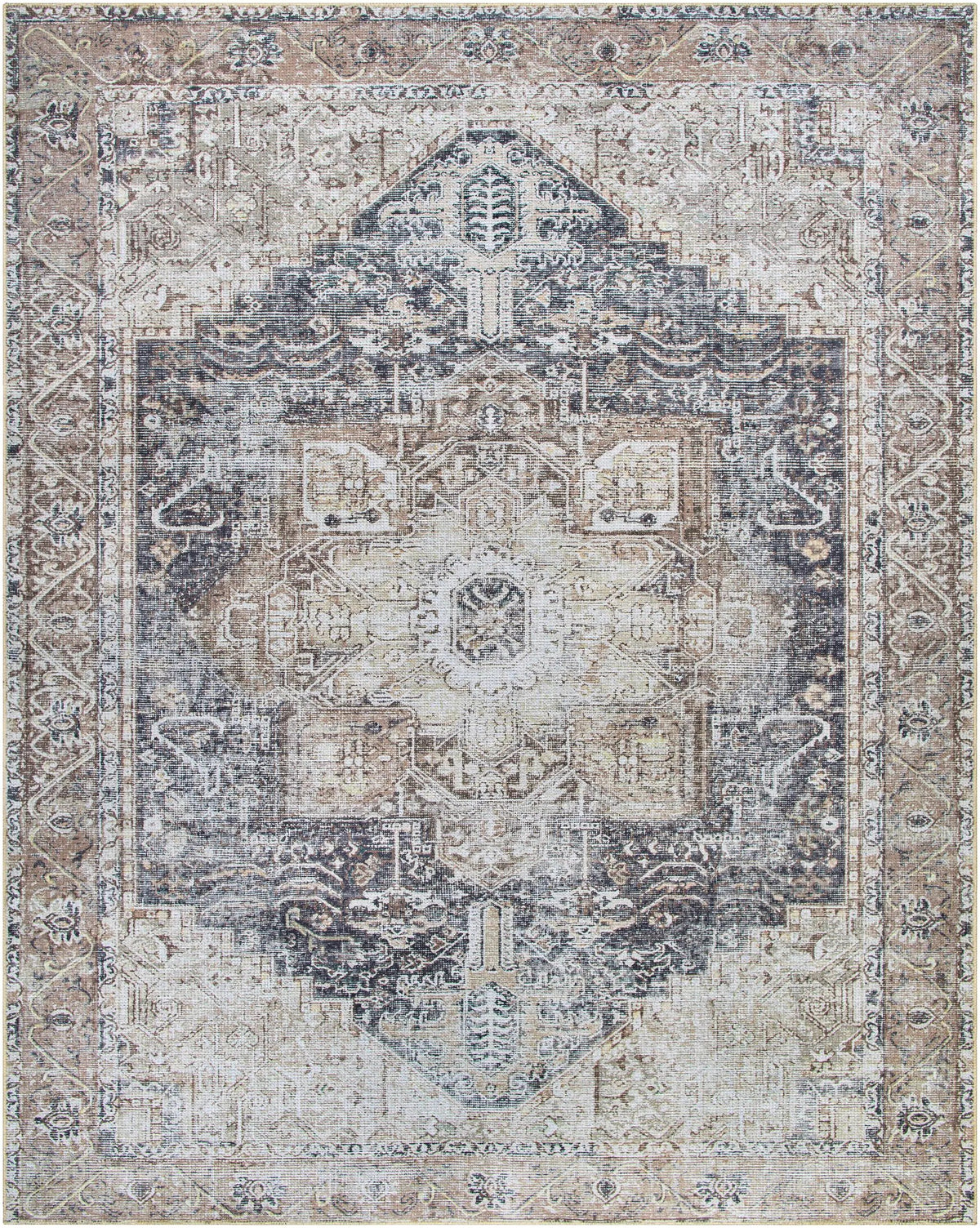 Beige Rosman Washable Area Rug by Hauteloom