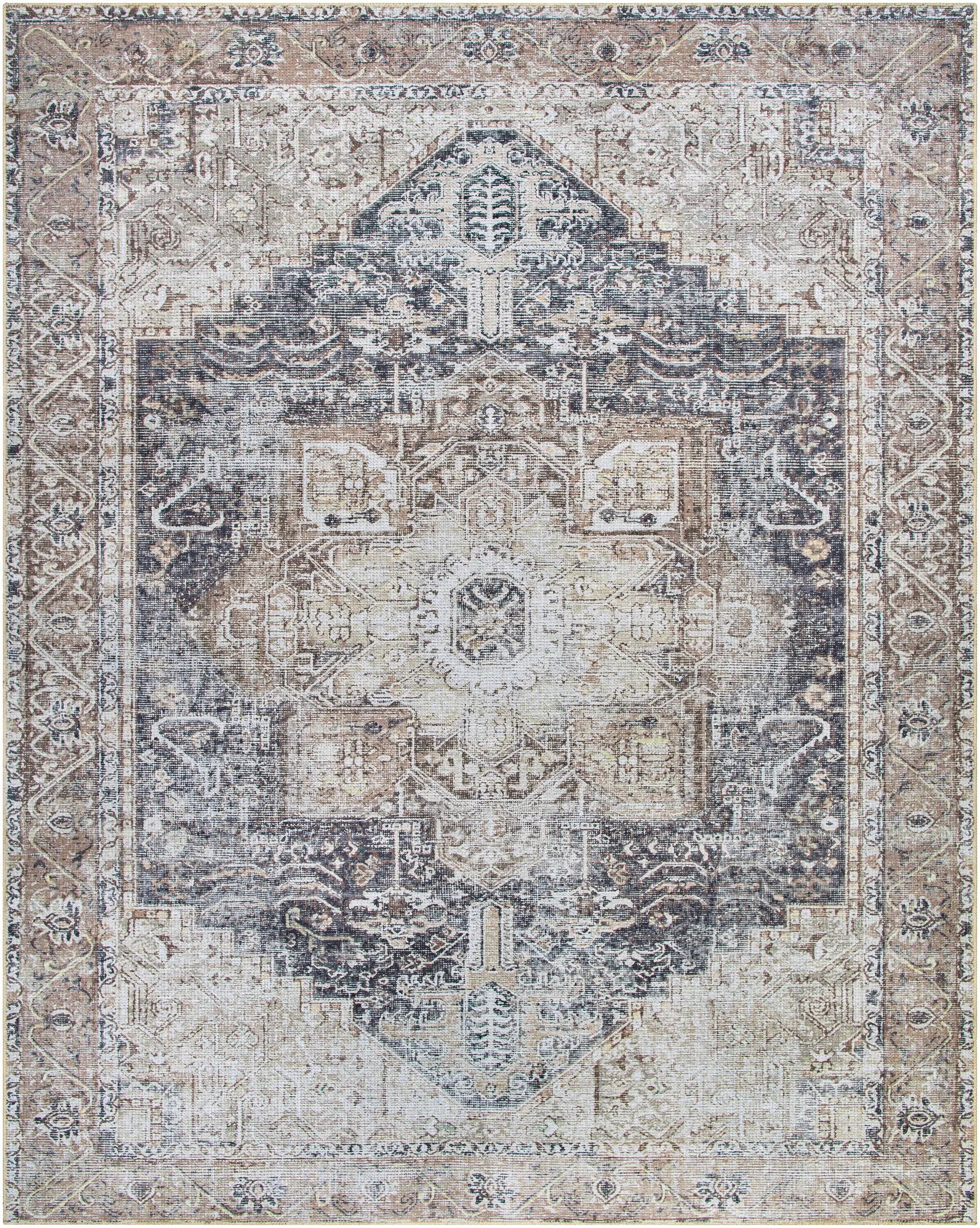 Beige Rosman Washable Area Rug by Hauteloom