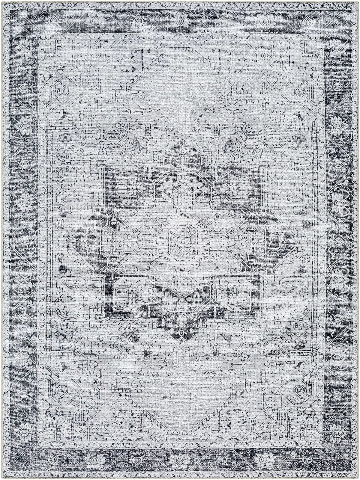 Rosman Gray Washable Area Rug by Hauteloom