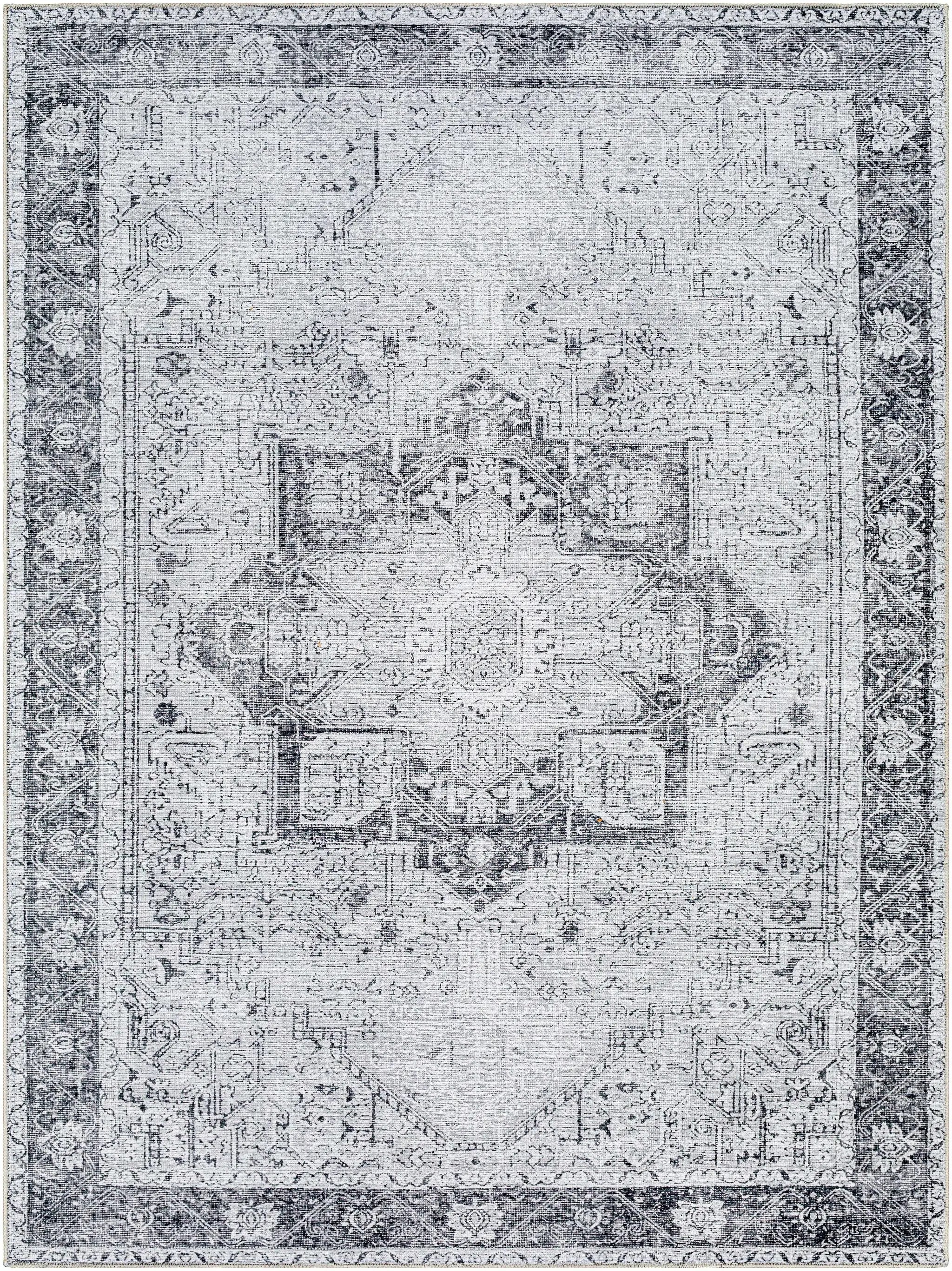 Rosman Gray Washable Area Rug by Hauteloom