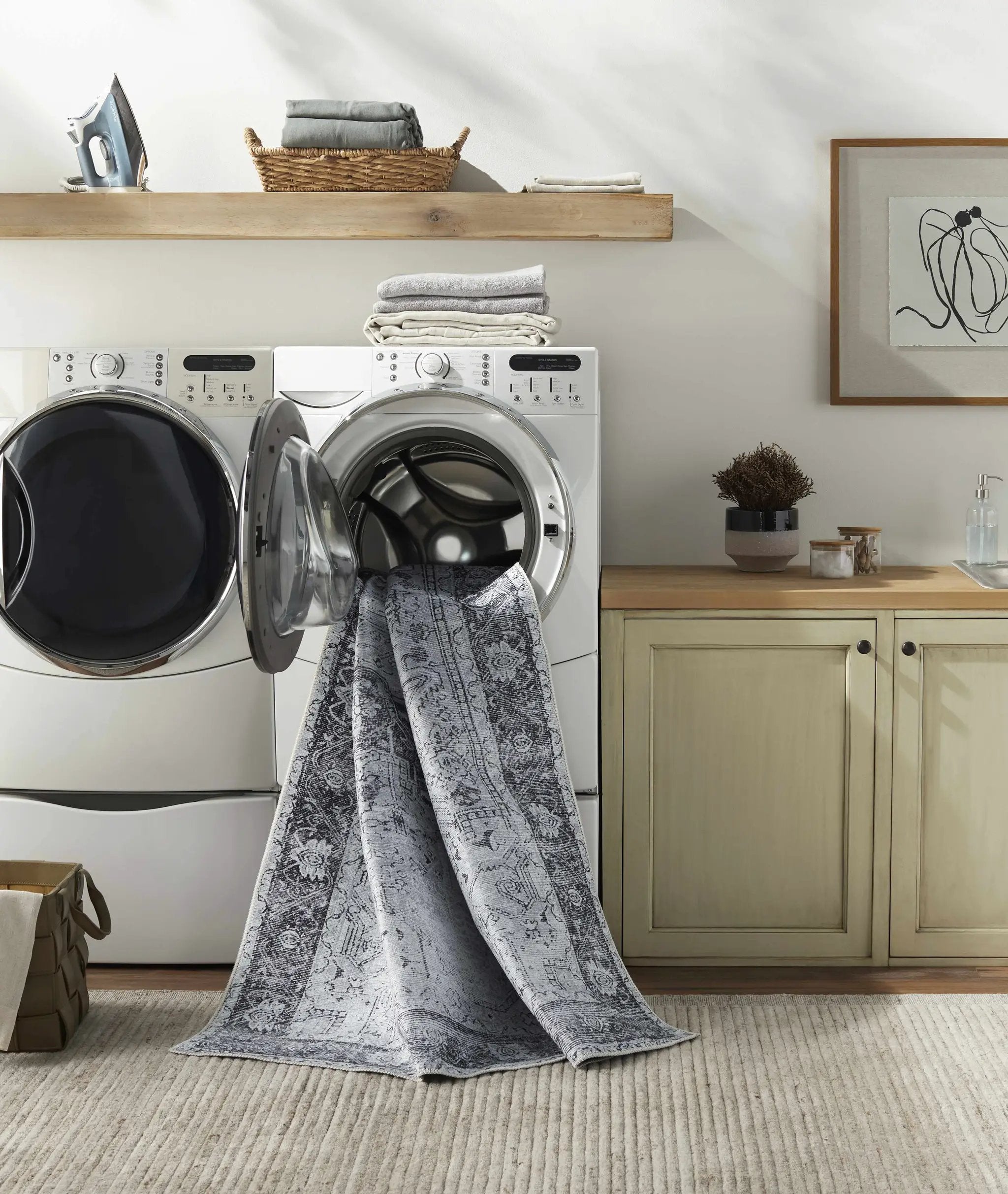 Rosman Gray Washable Area Rug by Hauteloom