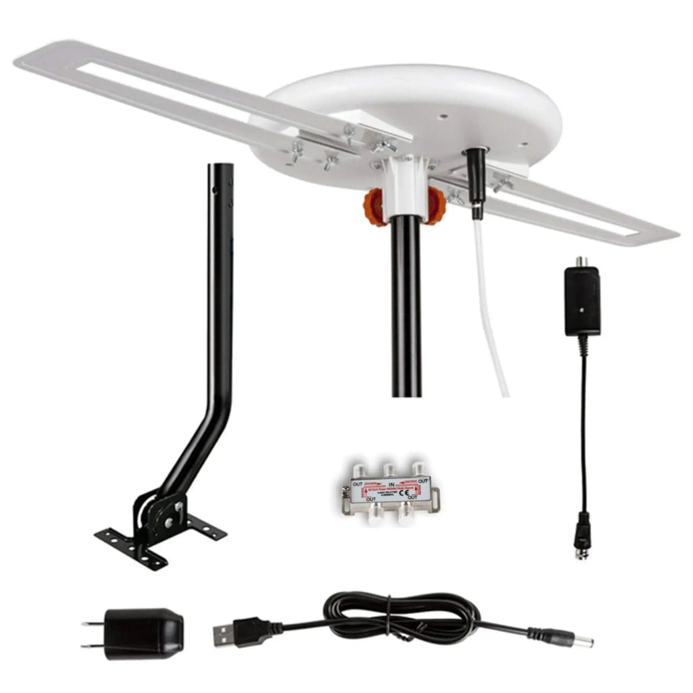 Amplified Outdoor Long Range Omni Directional Digital HDTV Antenna, 150 Miles (SAK91588) by SAKSBY WHOLESALE