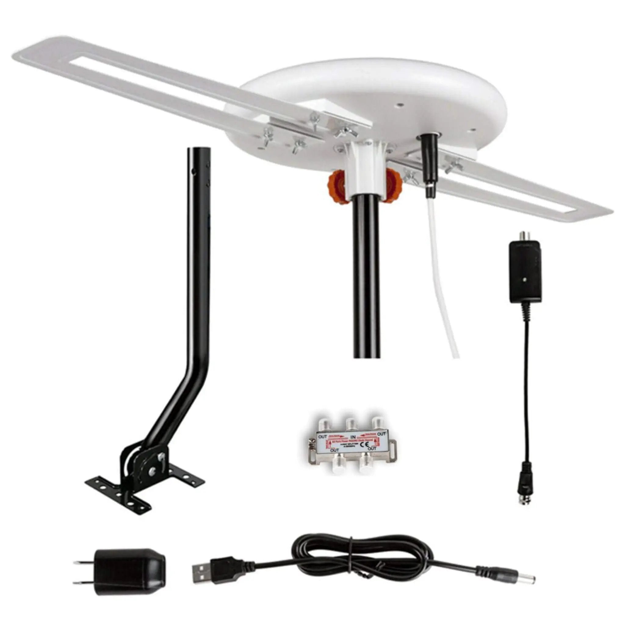 Amplified Outdoor Long Range Omni Directional Digital HDTV Antenna, 150 Miles (SAK91588) by SAKSBY WHOLESALE