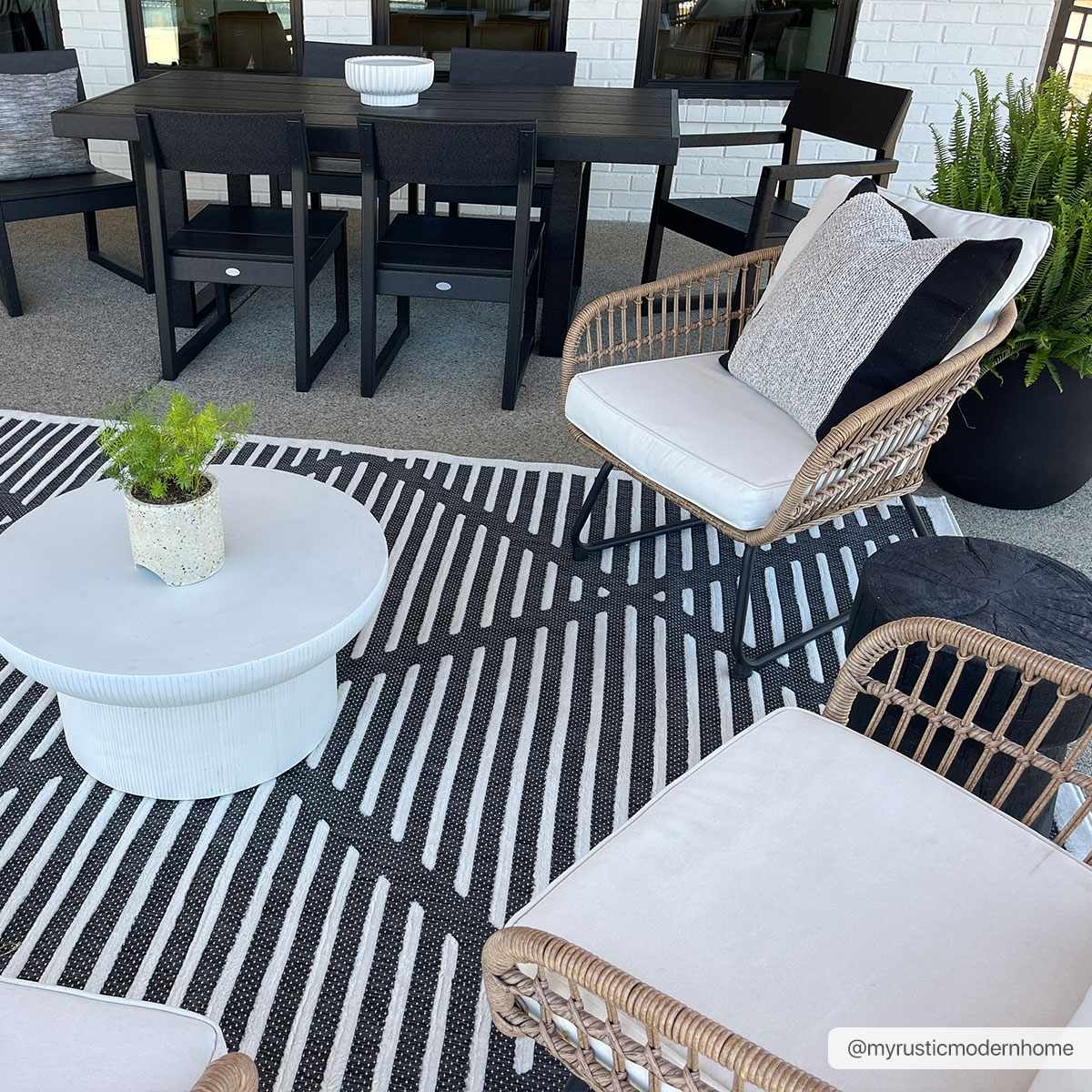 Anah 3D Black Outdoor Rug by Boutique Rugs