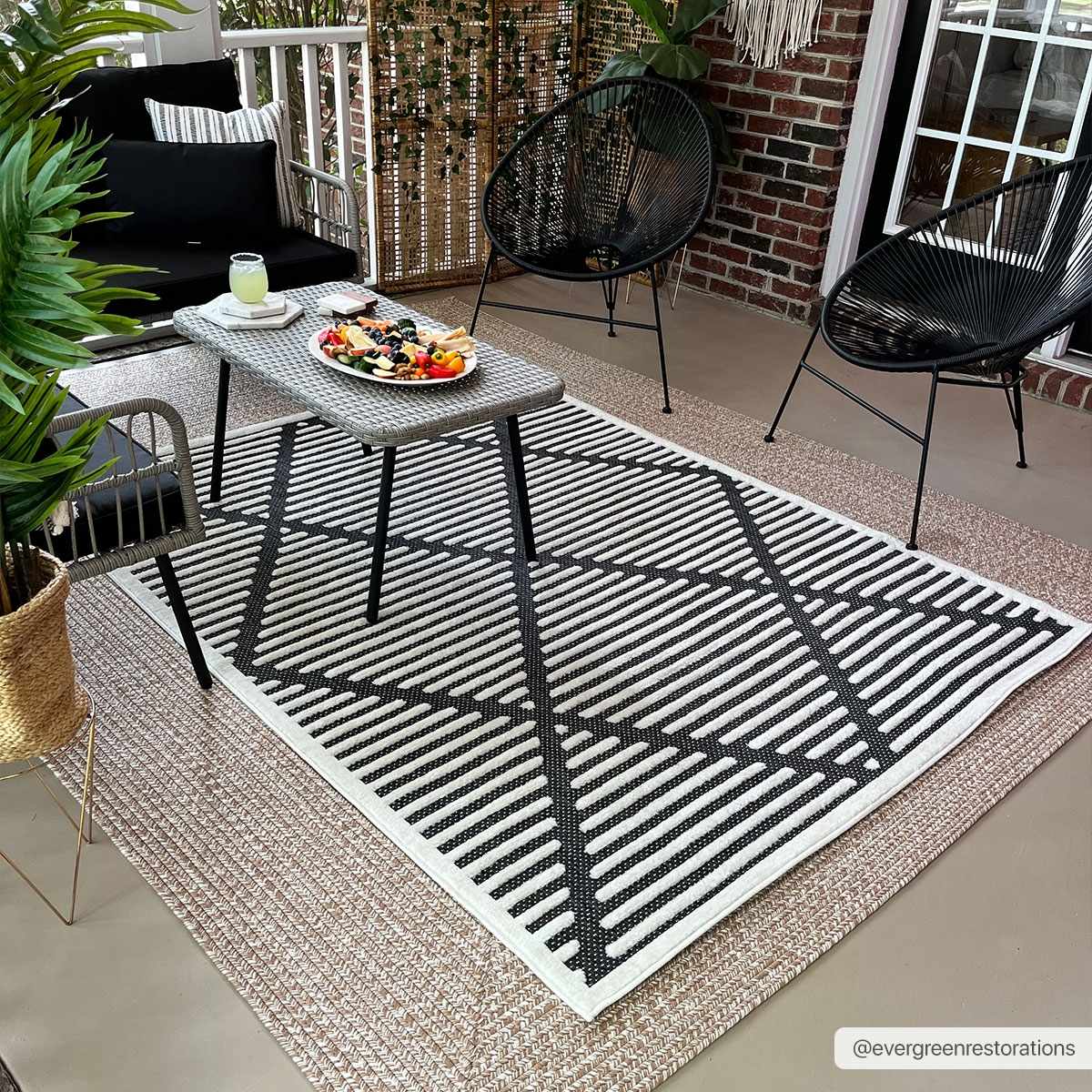 Anah 3D Black Outdoor Rug by Boutique Rugs
