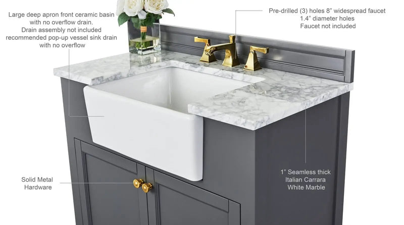 Adeline 36" Bath Vanity Set by Ancerre Designs