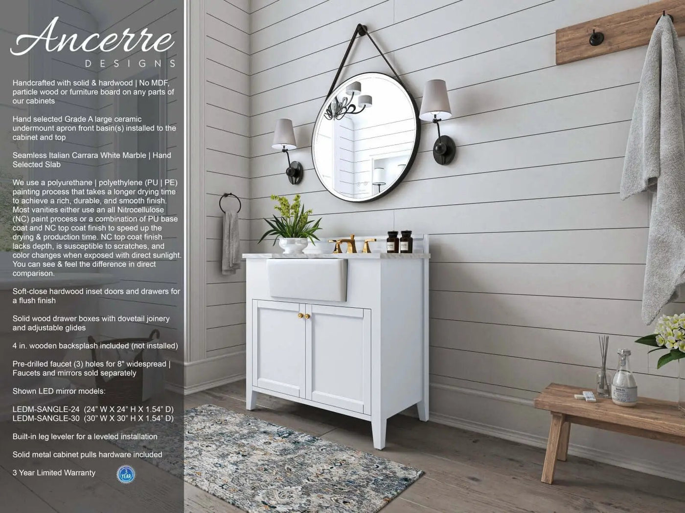 Adeline 36" Bath Vanity Set by Ancerre Designs