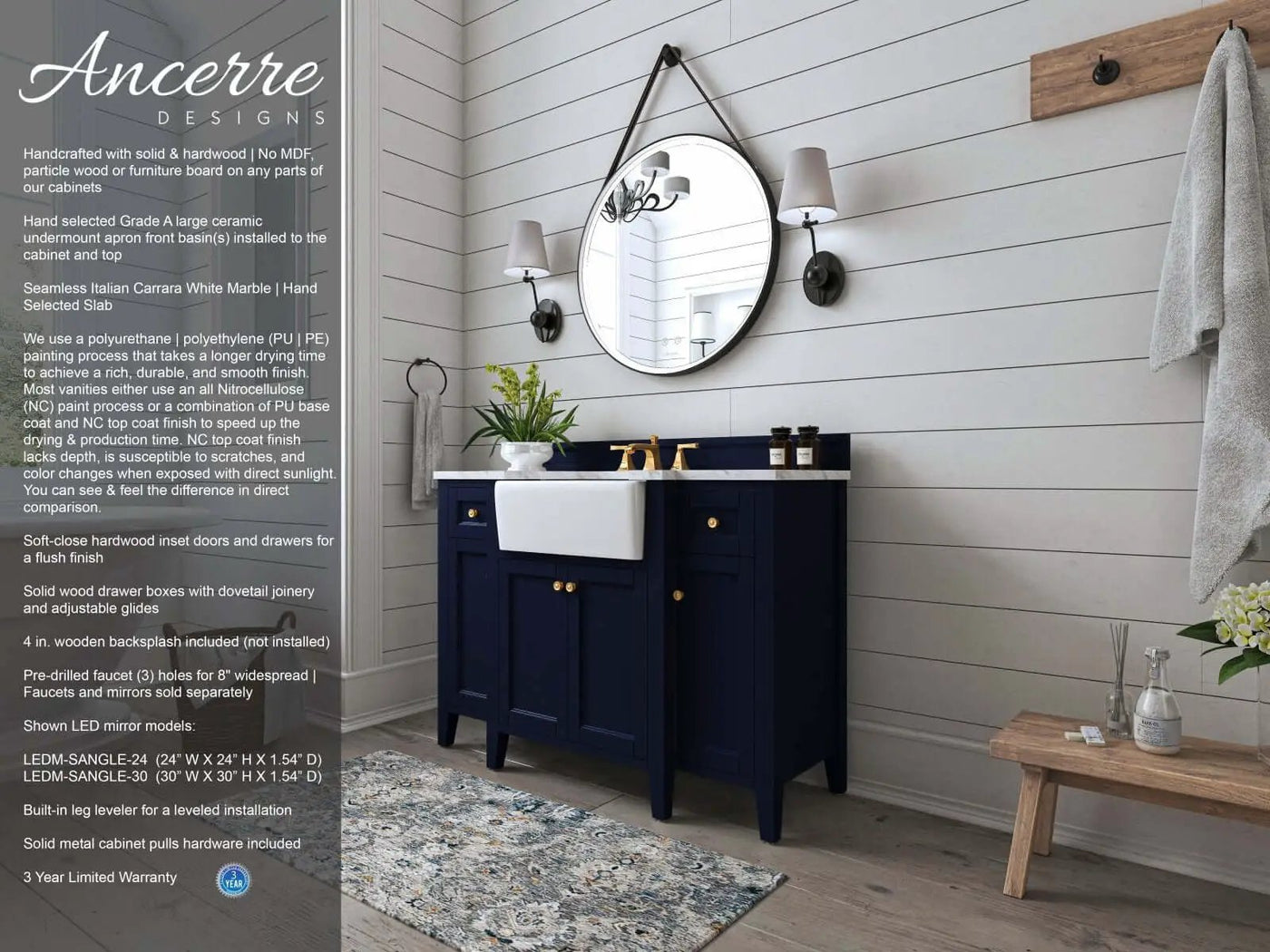 Adeline 48" Bath Vanity Set by Ancerre Designs