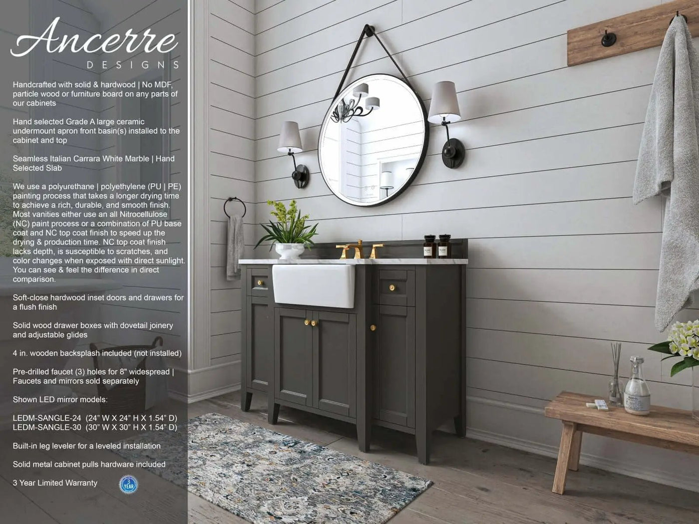 Adeline 48" Bath Vanity Set by Ancerre Designs
