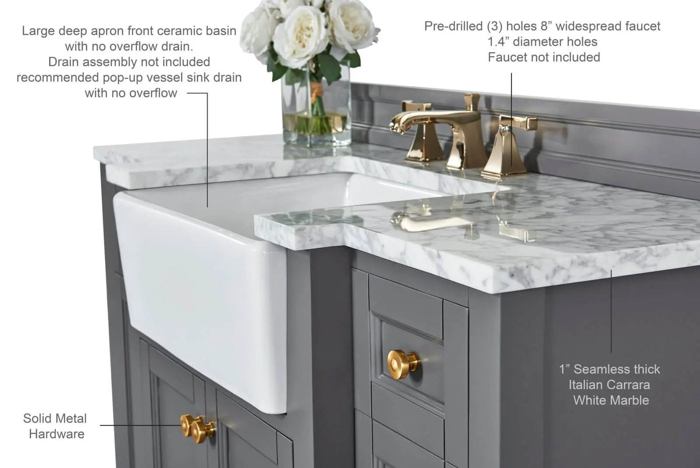 Adeline 48" Bath Vanity Set by Ancerre Designs