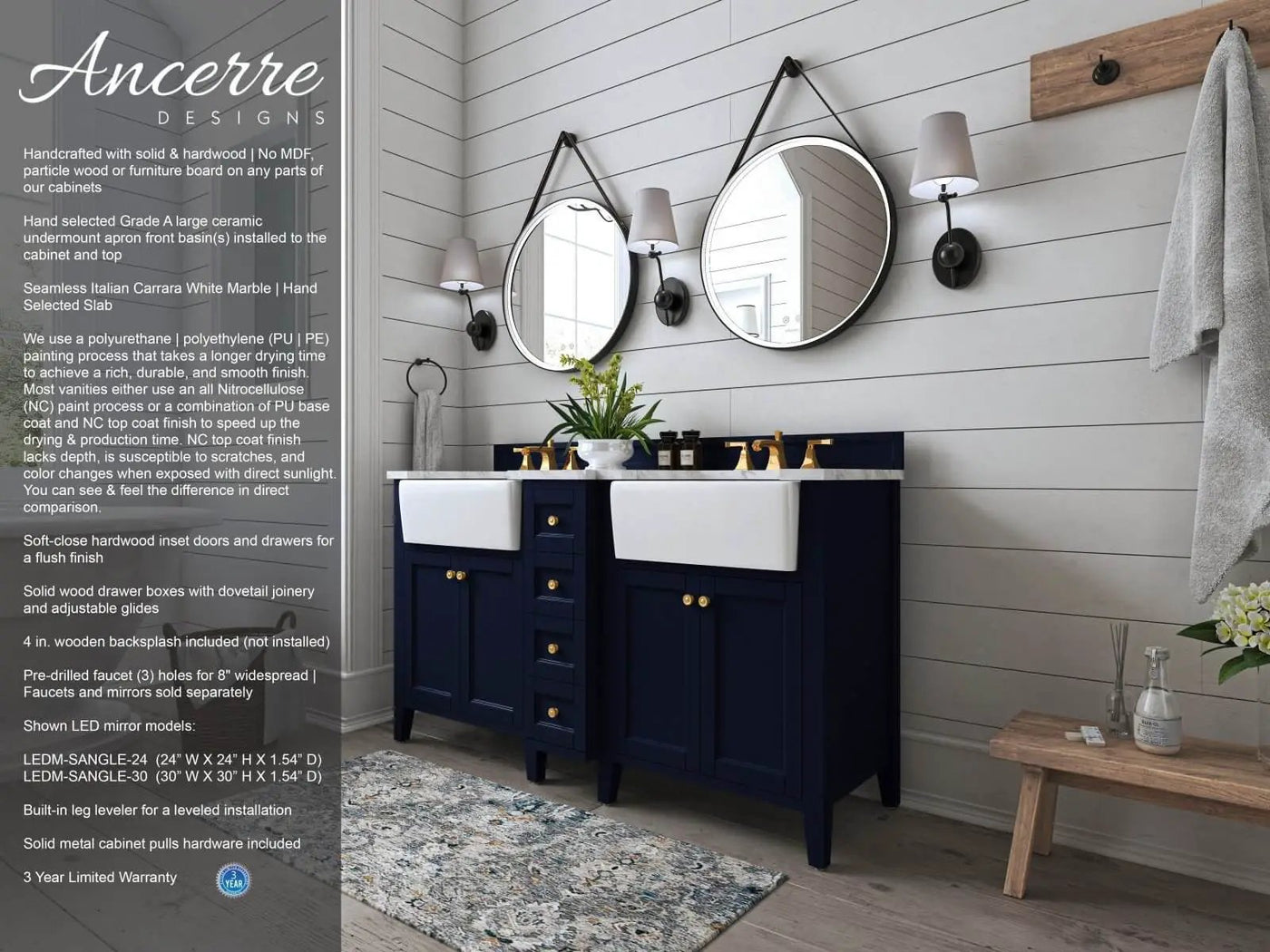 Adeline 60" Bath Vanity Set by Ancerre Designs