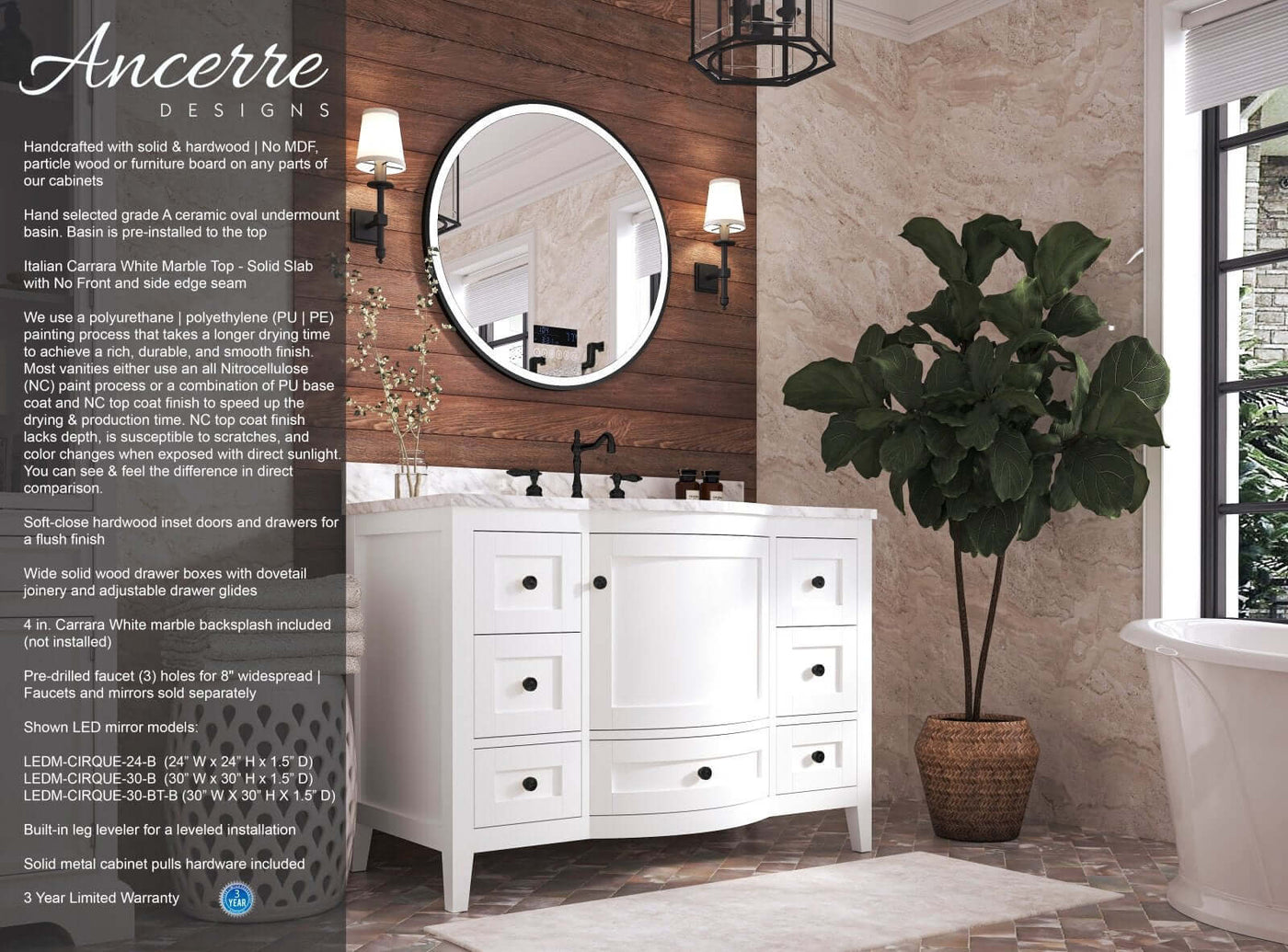 Lauren 48" Bath Vanity Set by Ancerre Designs