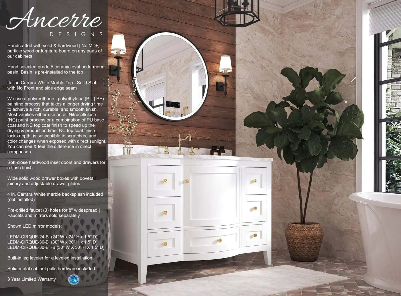 Lauren 48" Bath Vanity Set by Ancerre Designs